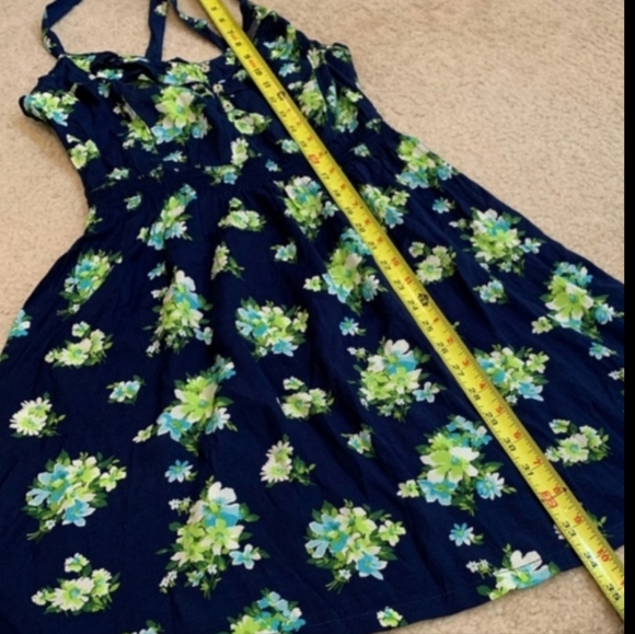 Vintage Hollister Floral Watercolor Navy Mini Dress size M - Picture 11 of 12